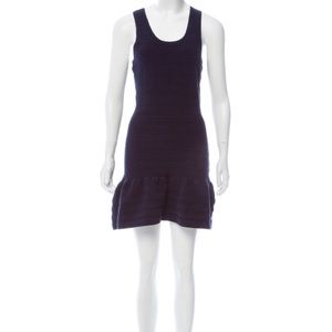 SANDRO Navy Ribbed Mini Dress Size Small